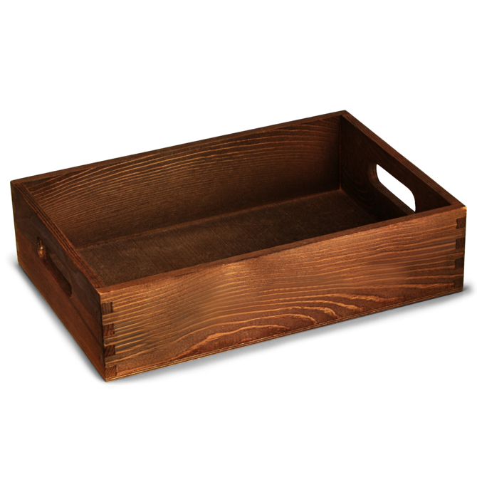 Wooden Burger Tray Dark Pine 28 x 19 x 6cm