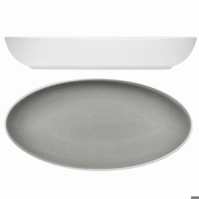 Modern Rustic Oval Dishes Stone 23cm