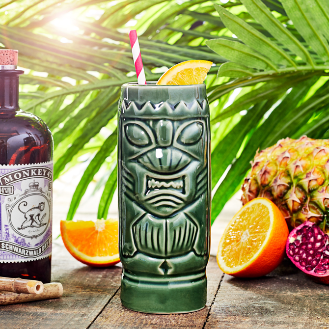 Ceramic Green Tiki Mug 10.5oz / 300ml