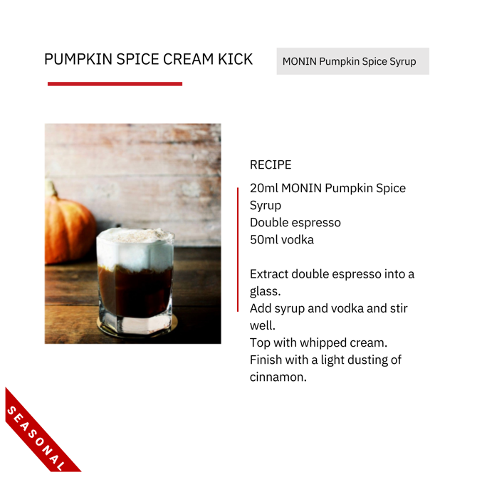 Monin Pumpkin Spice Syrup 1ltr