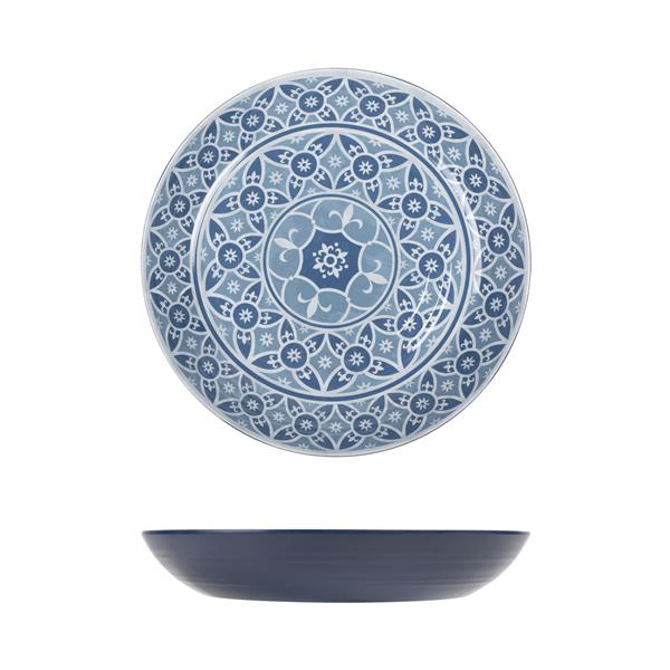 Blue Marrakesh Melamine Bowl 28 x 4.5cm