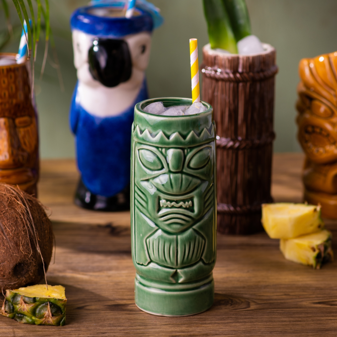 Ceramic Green Tiki Mug 10.5oz / 300ml