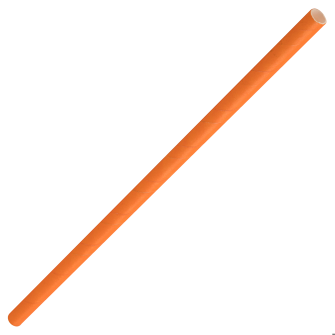 Solid Paper Straws Orange 8inch