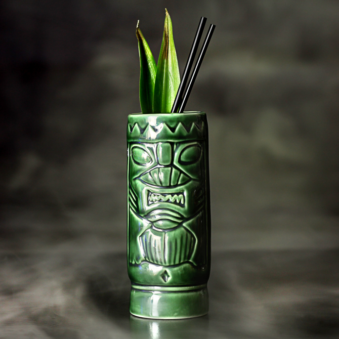 Ceramic Green Tiki Mug 10.5oz / 300ml