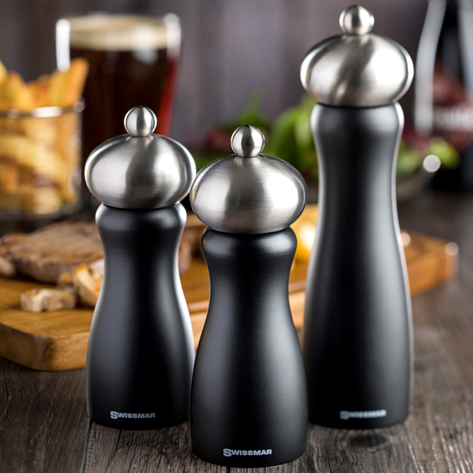 Belle Black Matte Pepper Mill 20cm