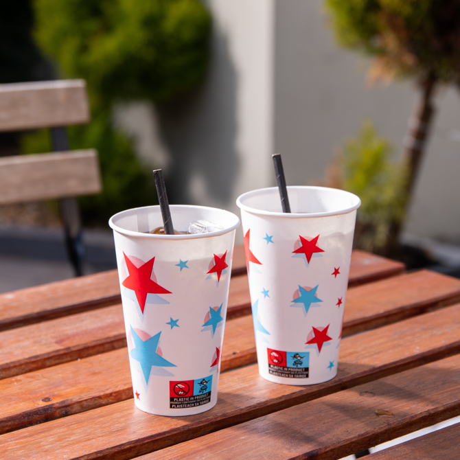 Star Design Paper Cups 12oz / 340ml