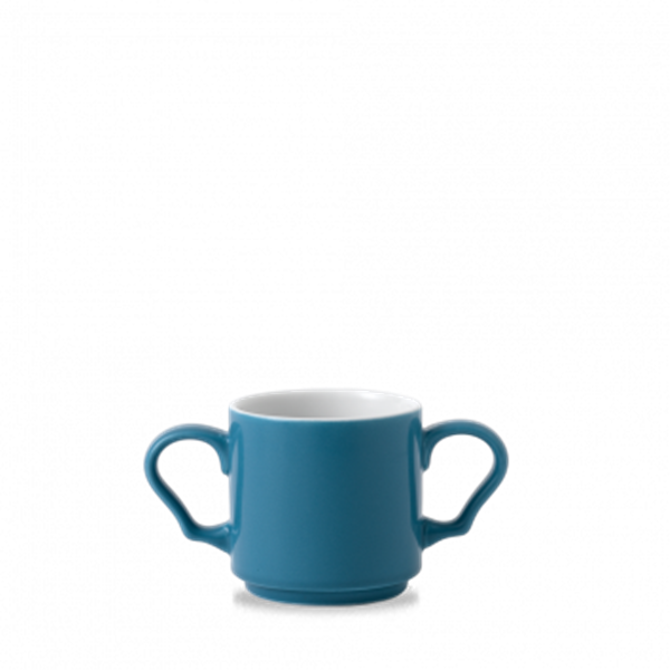Blue Glaze Double Handled Mug 10oz