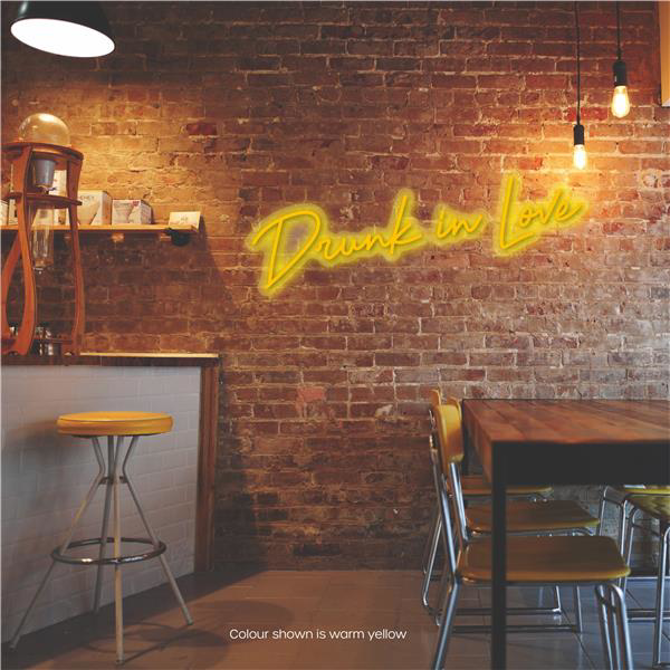 Drunk in Love LED Neon Sign Walm Yellow