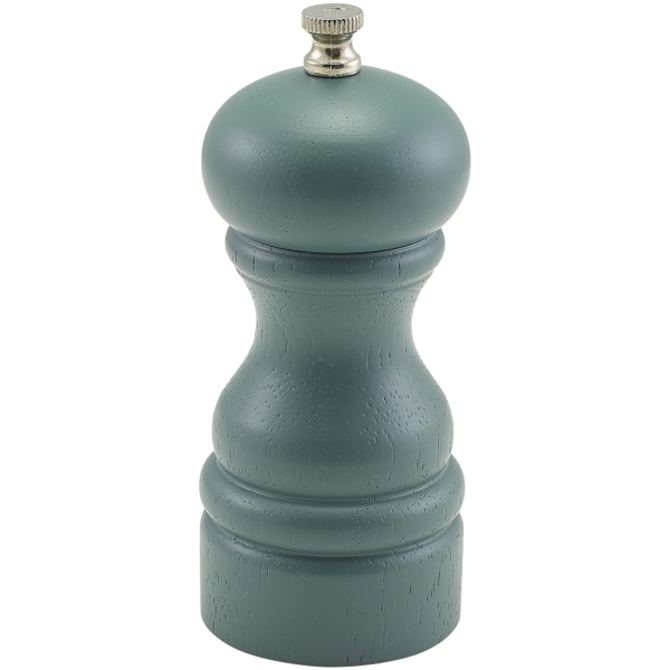 Olive Green Wooden Salt or Pepper Grinder 13cm	