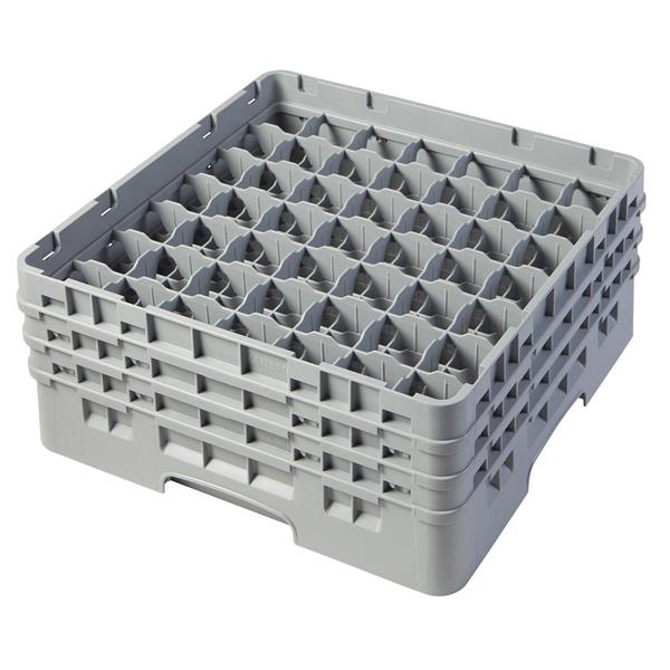 49 Compartment Glass Rack with 3 Extenders H174mm - Grey