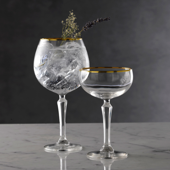 Speakeasy Gold Banded Coupe Glasses 8.25oz / 235ml