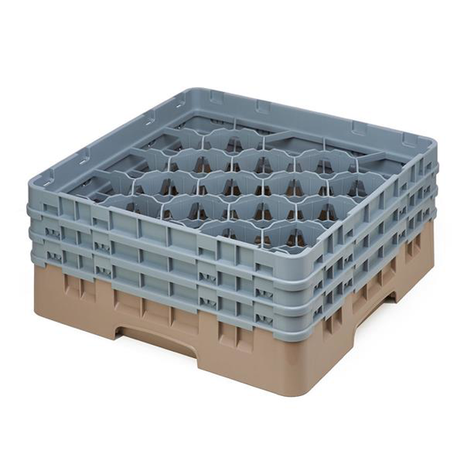 20 Compartment Glass Rack with 3 Extenders H196mm - Beige