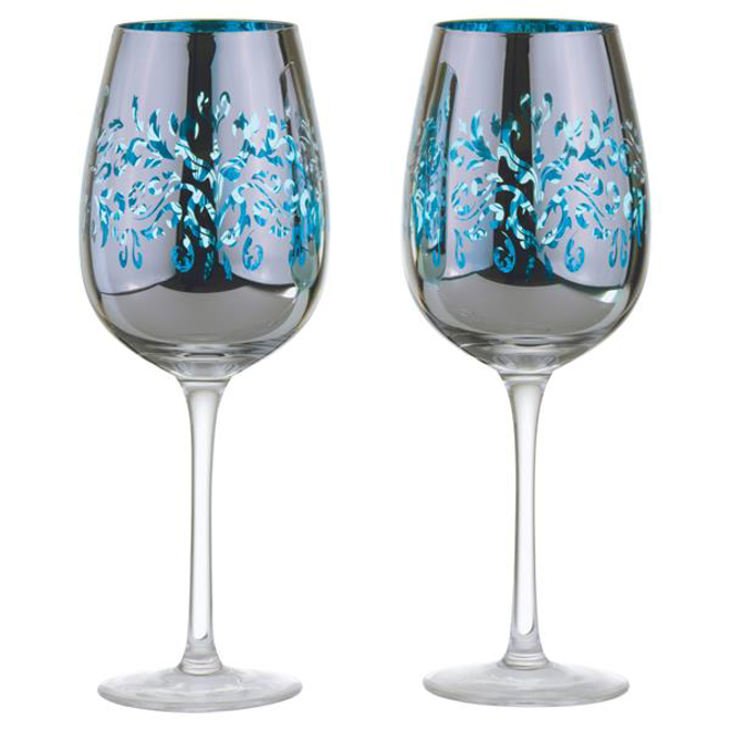Filigree Wine Glasses Blue 17.6oz / 500ml
