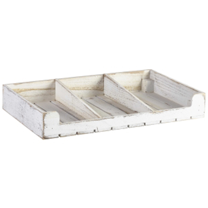 GenWare Wooden Display Crate White Wash Finish 53 x 32 x 8cm