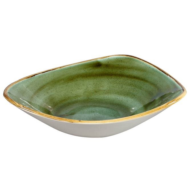 Churchill Stonecast Samphire Green Triangular Bowl 9.25" / 23.5cm