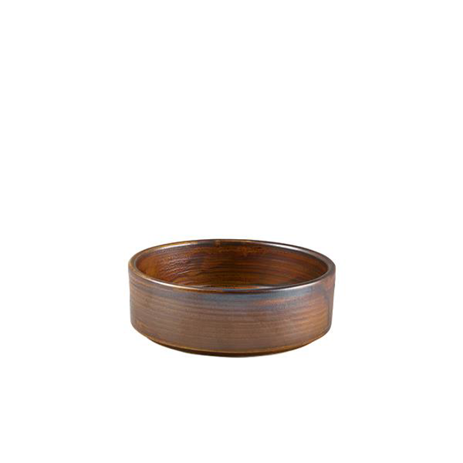 Genware Terra Porcelain Presentation Bowl Rustic Copper 13cm