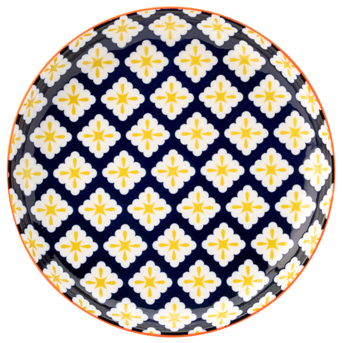 Cadiz Blue & Orange Plate 8inch / 20cm
