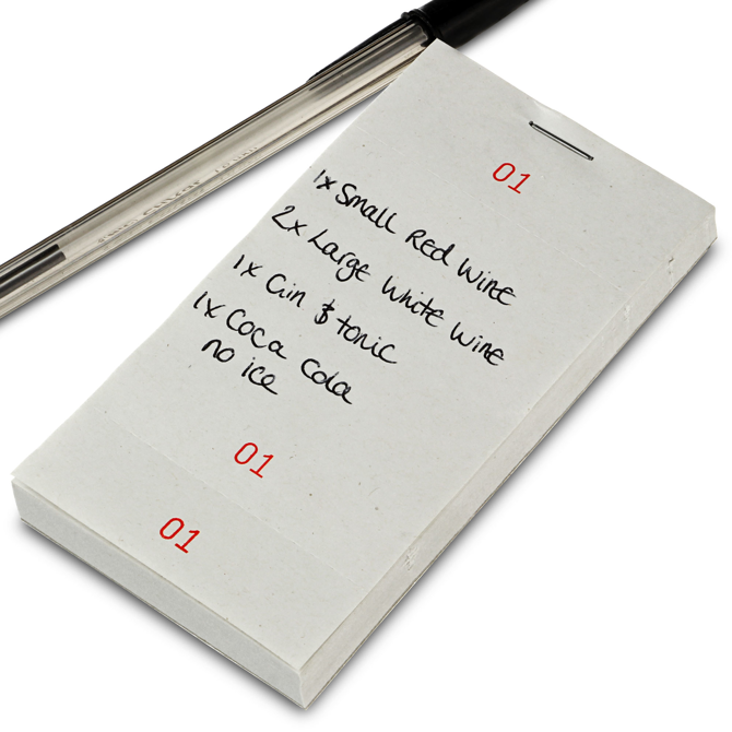 Single Part Restaurant Order Pad