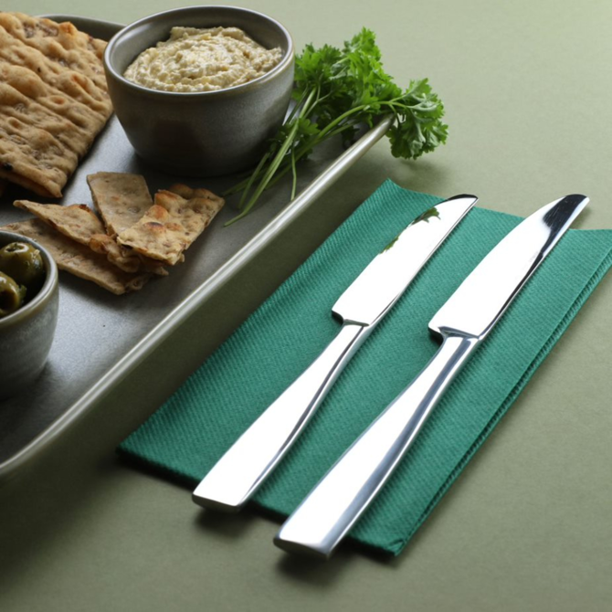 Genware Square Cutlery 18/0 Table Knives