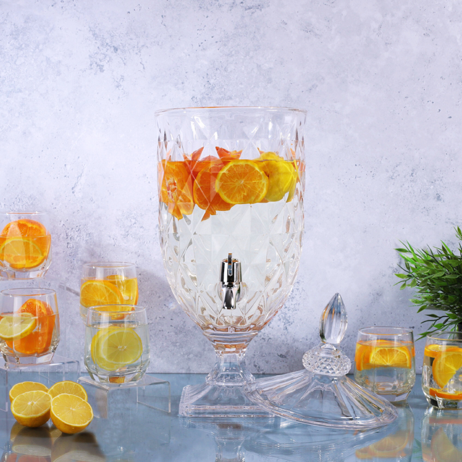 Diamond Pattern Crystal Glass Drink Dispenser 4.8ltr