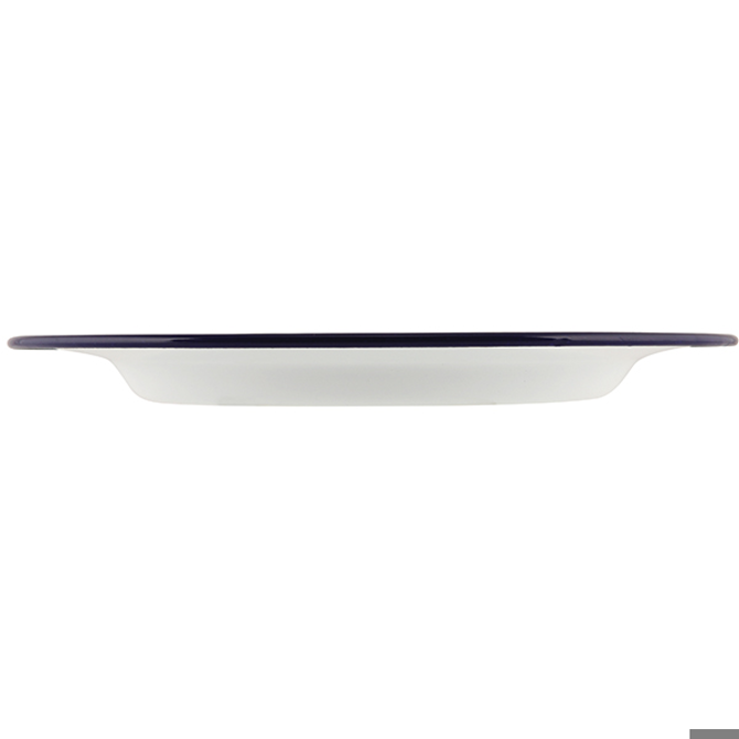 Enamel Wide Rim Plate White 26cm