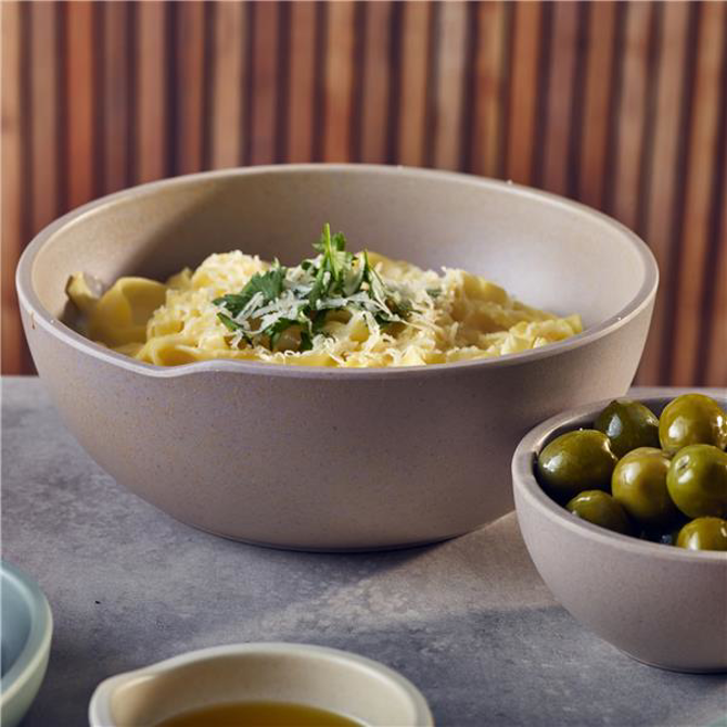 Sand Brown Copenhagen Round Melamine Bowl 20 x 7.5cm