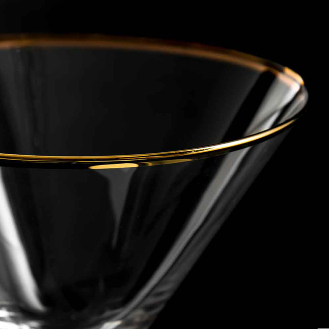 Urban Bar Verdot Gold Rim Martini Glasses 7.4oz / 210ml