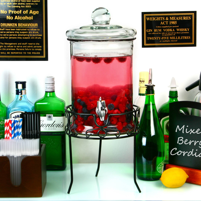 Round Drink Dispenser with Stand 168oz / 4.8ltr
