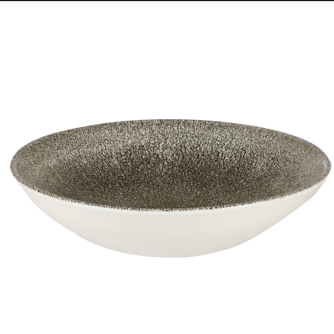 Studio Prints Raku Coupe Bowls Quartz Black 7.25inch / 18.2cm