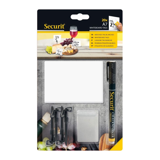 White Chalk Board Tags A7 with Black Chalkmarker