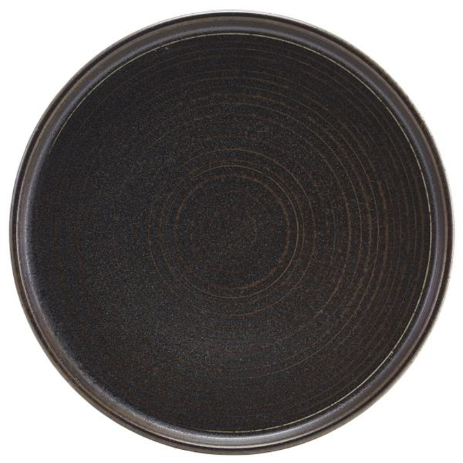 Terra Porcelain Black Low Presentation Plate 9.75inch / 25cm