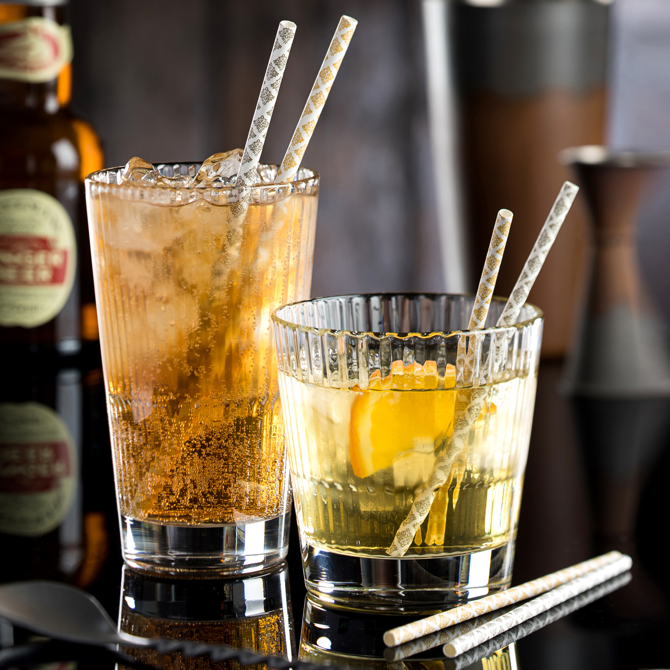 Gold Filigree Paper Cocktail Straws 5.5inch
