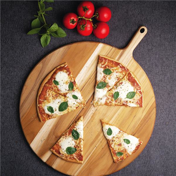 Teak Wood Pizza Board with Handle 30 x 42cm