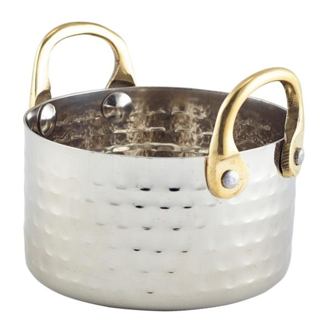 Mini Hammered Stainless Steel Casserole Dish 9.2 x 5cm