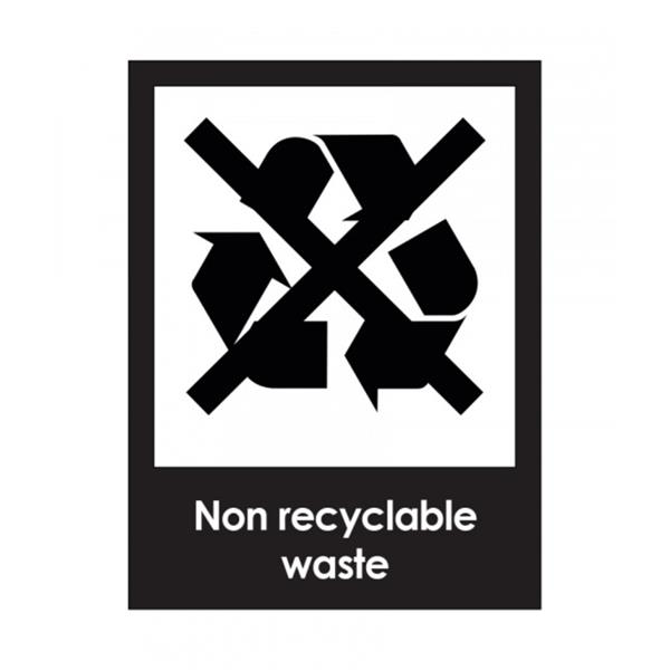 Non Recyclable Waste Recycling Sticker 200 x 150mm