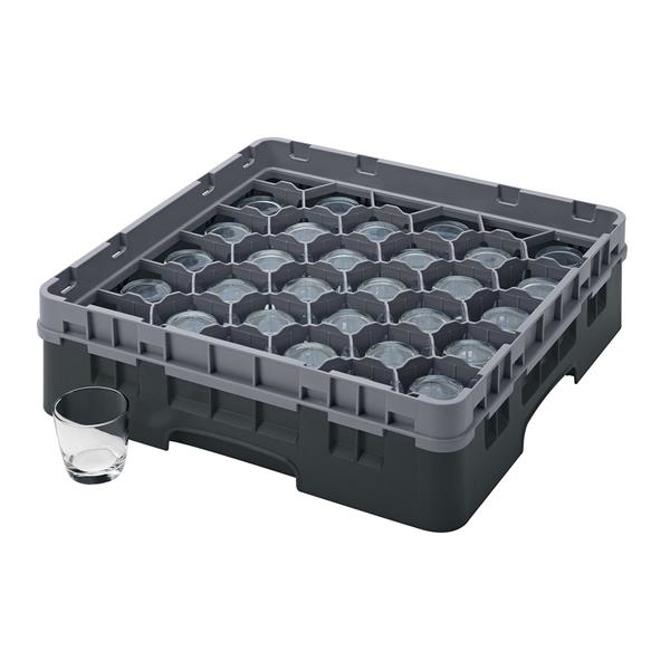 30 Compartment Glass Rack with 1 Extender H92mm - Black