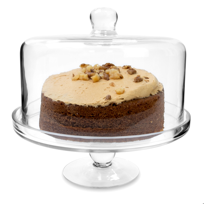 Glass Cake Stand & Dome 25.5cm