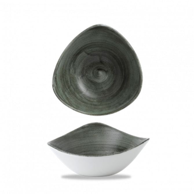 Stonecast Patina Burnished Green Lotus Bowl 7inch