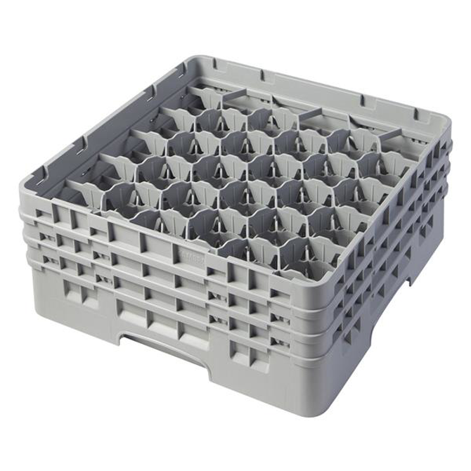 30 Compartment Glass Rack with 3 Extenders H174mm - Grey
