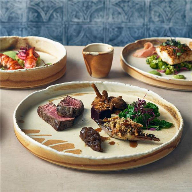 Terra Porcelain Roko Sand Presentation Plate 26cm