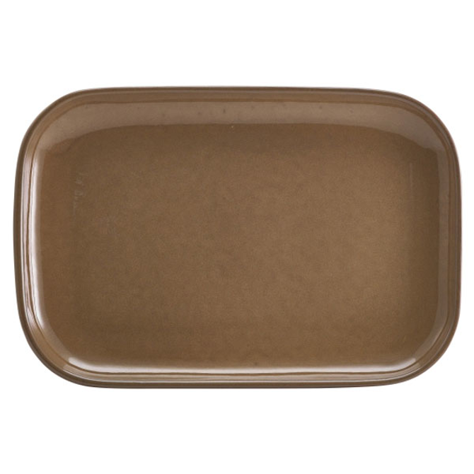 Terra Stoneware Rustic Brown Rectangular Plates 13.6" / 34.5cm