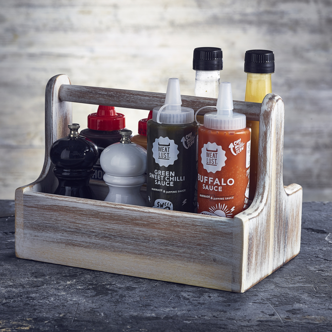 Genware Wooden Table Caddy White