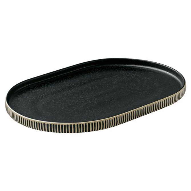 Nara Black & White Oval Platter 20 x 30cm