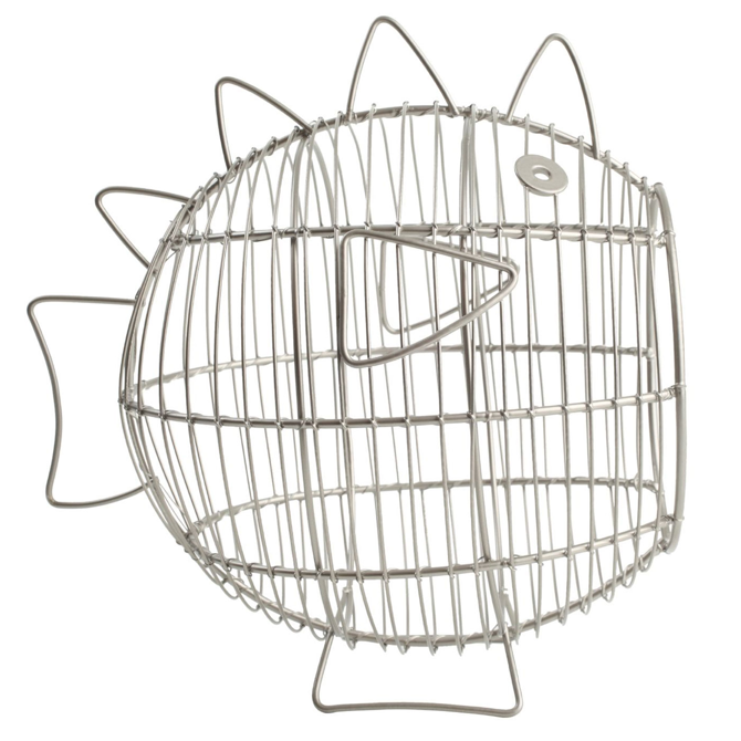 Ocean Fish Basket In Satin Grey