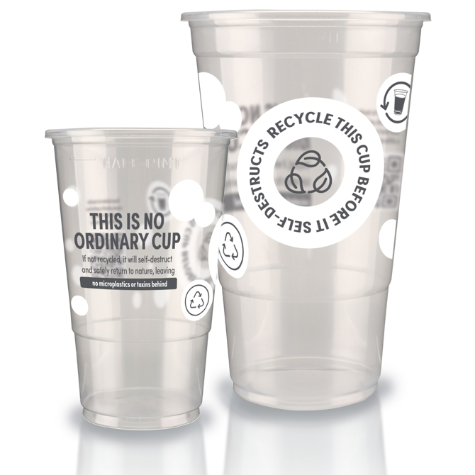 TwoInOne Flexy Glass, UKCA & CE Marked 1/2 Pint to Brim - eGreen Print 284ml