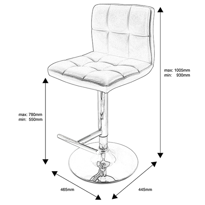 Grid Bar Stool Black