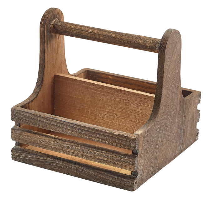 GenWare Small Rustic Wooden Table Caddy