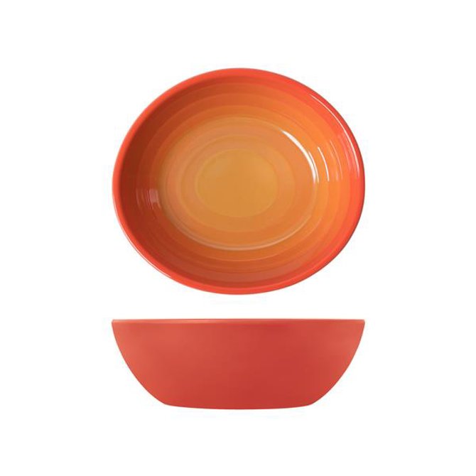 Sunset Orange Atlantis Melamine Oval Bowl 15 x 13.5 x 5cm
