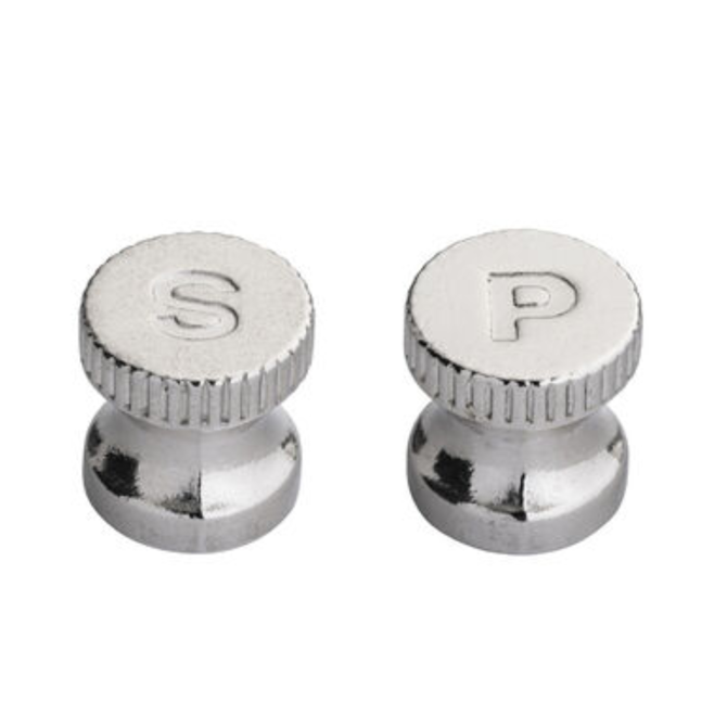 Engraved Salt/Pepper Knobs - Silver