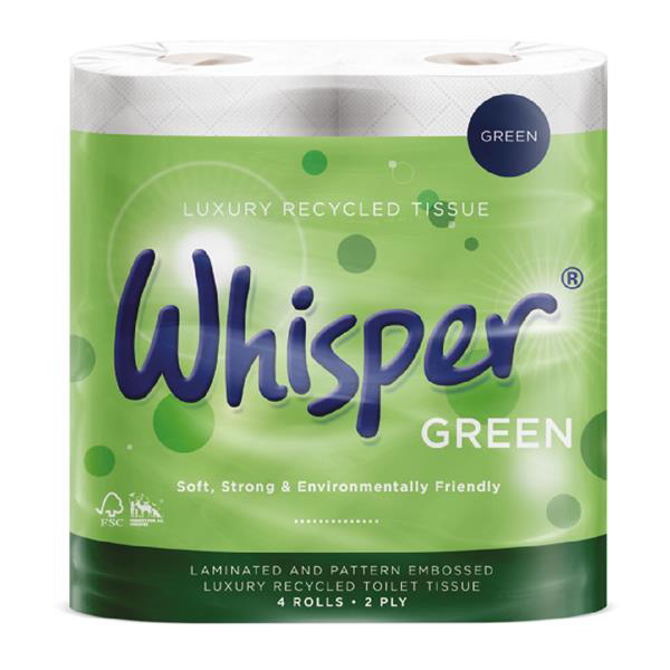 2ply Whisper Green Toilet Roll 4pk